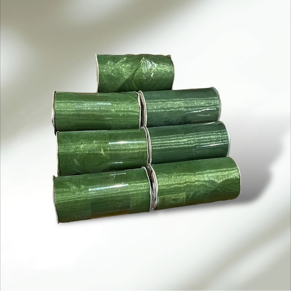Lot/7 Sheer Ribbon Green 4.45” New! - Picture 9 of 9